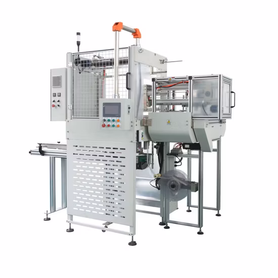 Máquina empacadora de contenedores con tapas de vasos de papel y plástico completamente automática y máquina selladora de cinta formadora de cajas
